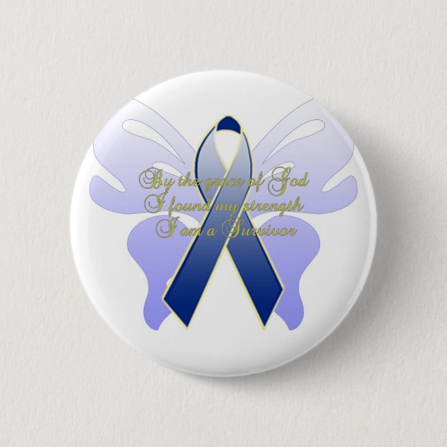BADGE ROND 5 CM SURVIVANT DE CANCER DU COLON (Devant)