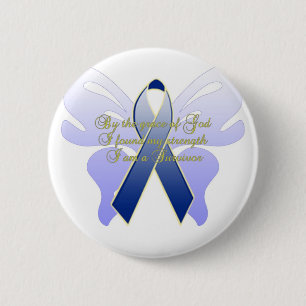 BADGE ROND 5 CM SURVIVANT DE CANCER DU COLON
