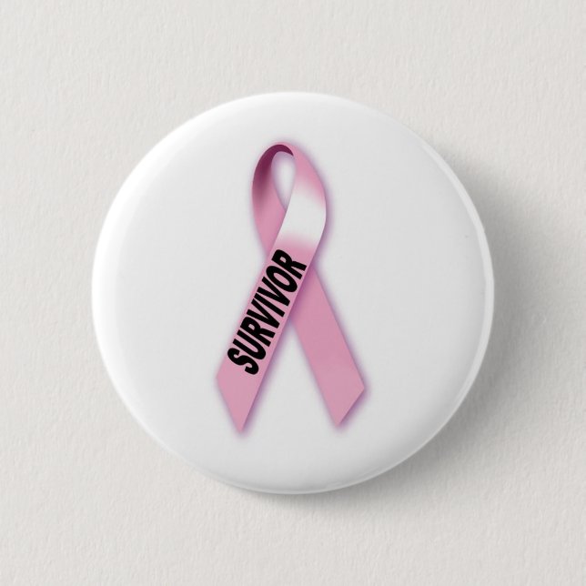 Badge Rond 5 Cm Survivant de cancer du sein (Devant)