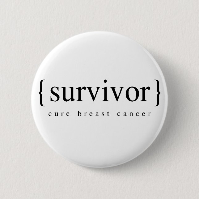 Badge Rond 5 Cm Survivant de cancer du sein (Devant)