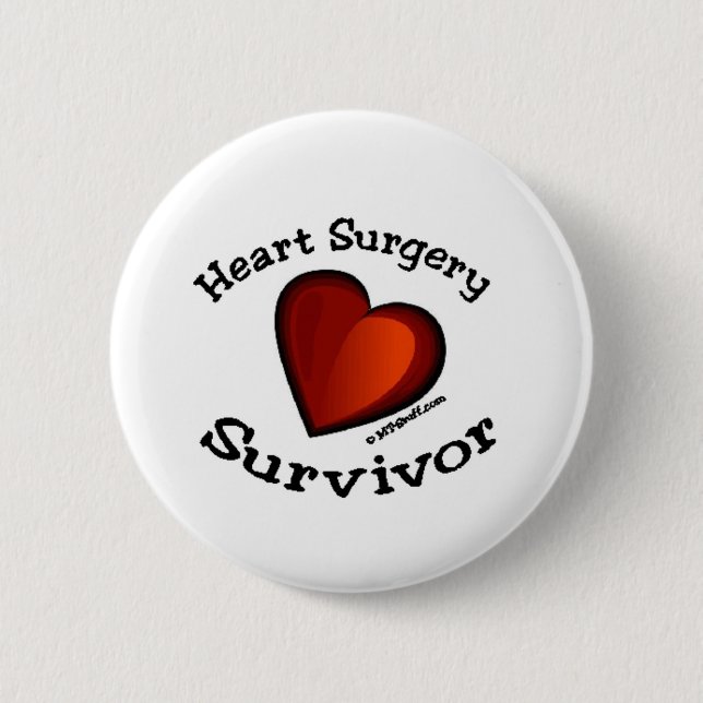 Badge Rond 5 Cm Survivant de la chirurgie cardiaque (Devant)