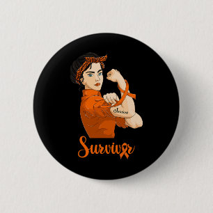 Badge Rond 5 Cm Survivant de la leucémie