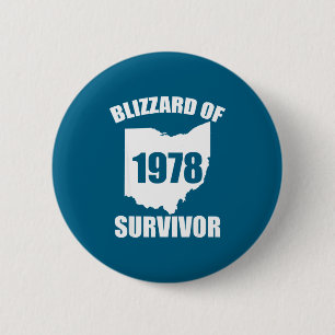 Badge Rond 5 Cm Survivant de la tempête de neige de 1978 Drôle Ohi