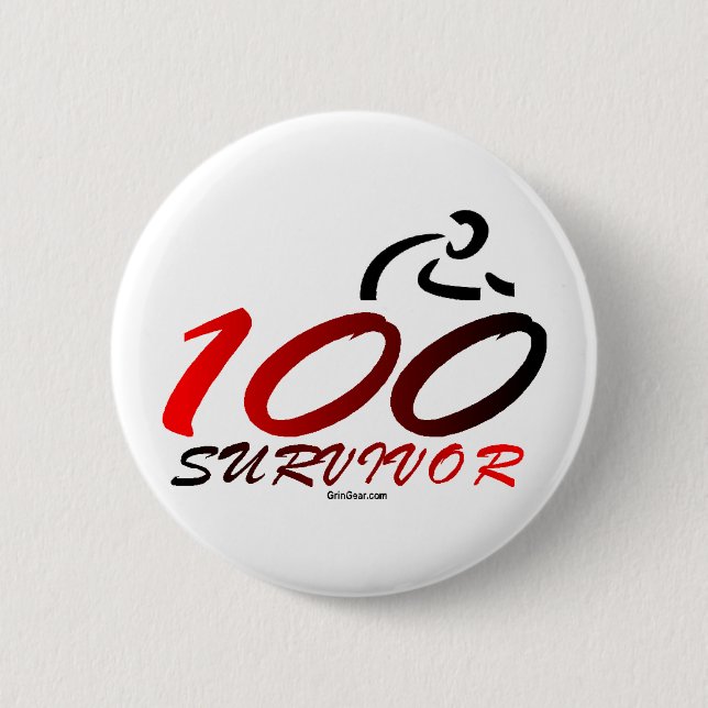Badge Rond 5 Cm Survivant de siècle (Devant)