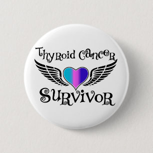 Badge Rond 5 Cm Survivant du cancer de la thyroïde