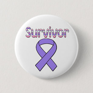 Badge Rond 5 Cm Survivant du ruban pourpre