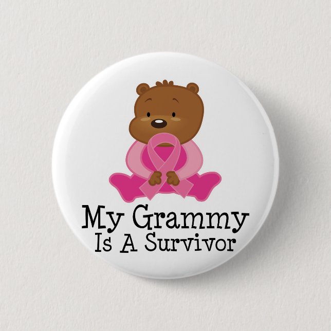 Badge Rond 5 Cm Survivant Grammy de cancer du sein (Devant)