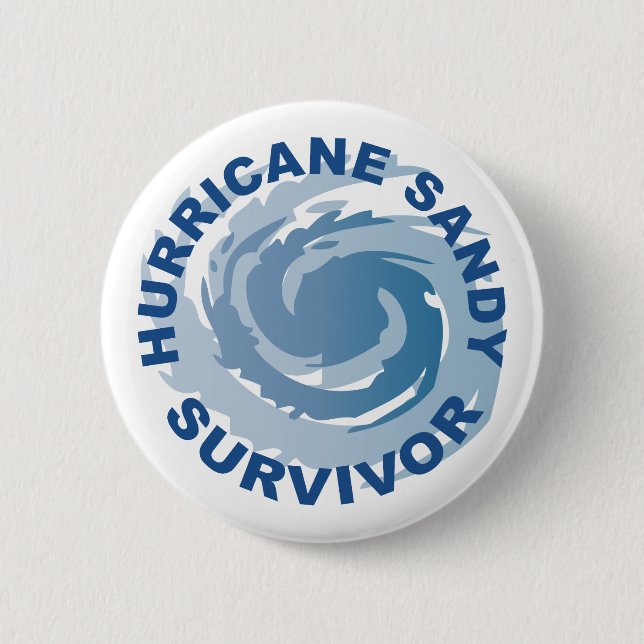 Badge Rond 5 Cm Survivante 2012 de Sandy d'ouragan (Devant)