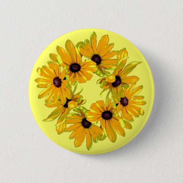 Badge Rond 5 Cm Susans Noir-eyed (Devant)