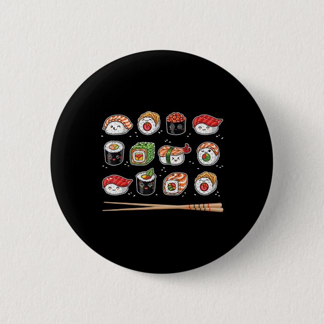 Badge Rond 5 Cm Sushi Anime Kawaii Nourriture japonaise Lover Otak (Devant)