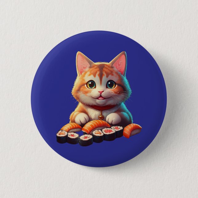 Badge Rond 5 Cm Sushi Cat (Devant)
