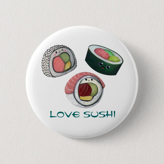 Badge Rond 5 Cm Sushi d'amour (Devant)