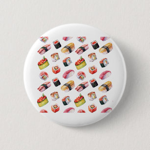 Badge Rond 5 Cm sushi japonais et nigiri