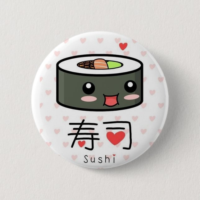 Badge Rond 5 Cm Sushi mignons (Devant)
