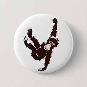 Badge Rond 5 Cm Suspendre le singe