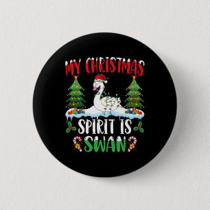 Badge Rond 5 Cm Swan portant le Noël Noël Noël Noël - l'esprit de