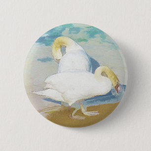BADGE ROND 5 CM SWANS