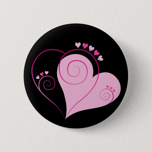 Badge Rond 5 Cm Sweet Cute Happy Valentine Love Hearts (Devant)