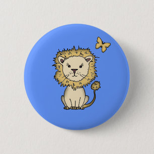 Badge Rond 5 Cm Sweet Lion and Butterfly Pinback Button