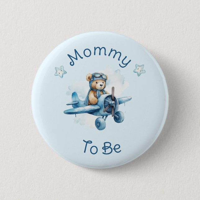 Badge Rond 5 Cm Sweet Little Boy on the Way Baby Shower (Devant)