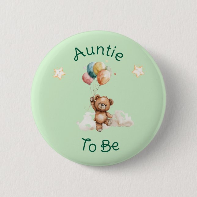 Badge Rond 5 Cm Sweet Little One on the Way Green Baby Shower (Devant)
