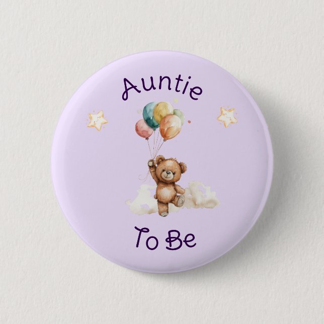 Badge Rond 5 Cm Sweet Little One on the Way Lavender Baby Shower (Devant)