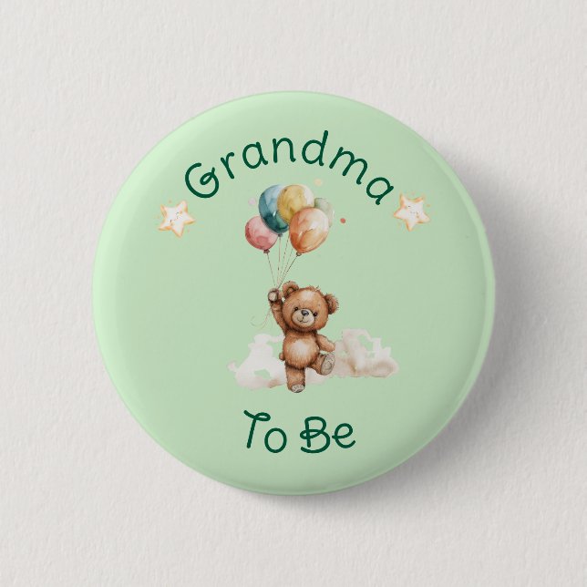 Badge Rond 5 Cm Sweet Little One sur le chemin Baby shower vert (Devant)