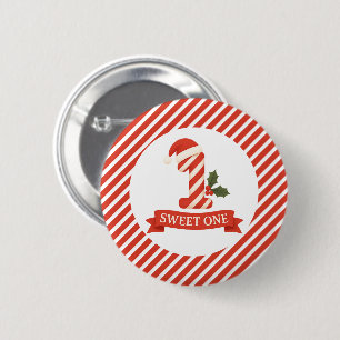 Badge Rond 5 Cm Sweet One Christmas Premier anniversaire