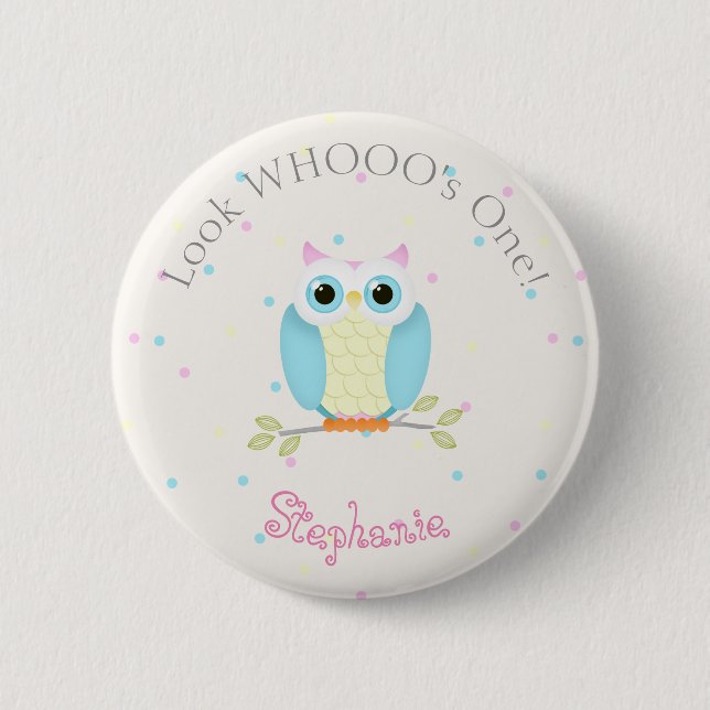 Badge Rond 5 Cm Sweet Owl Anniversaire (Devant)