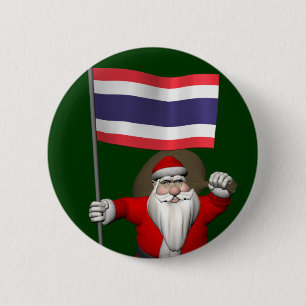 Badge Rond 5 Cm Sweet Santa Claus visite la Thaïlande