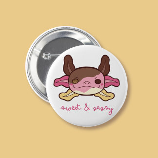 Badge Rond 5 Cm Sweet & Sassy Axolotl Neapolitan Crème glacée