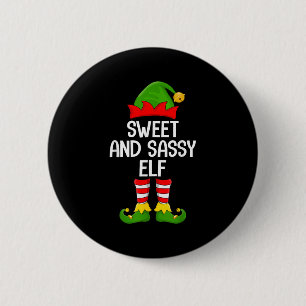 Badge Rond 5 Cm Sweet Sy Elf Xmas Famille Correspondant Elf Squad 