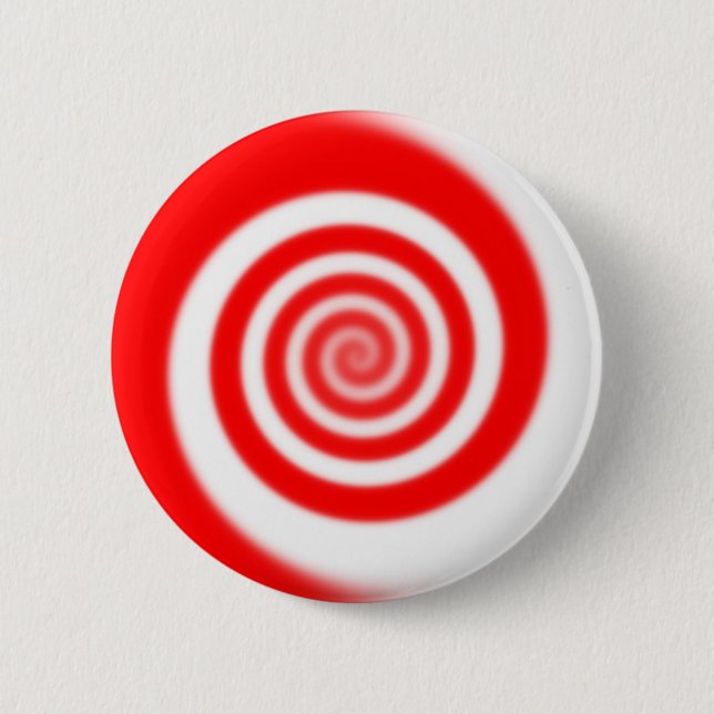 Badge Rond 5 Cm Swirl à menthe rouge et blanche (Devant)
