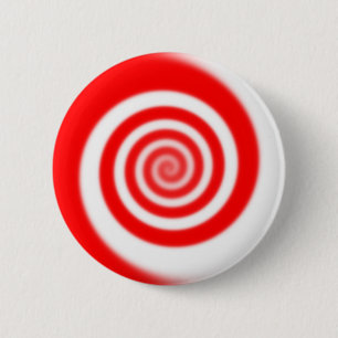 Badge Rond 5 Cm Swirl à menthe rouge et blanche