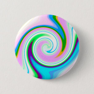 Badge Rond 5 Cm Swirl Pastel