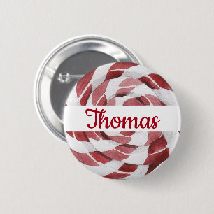Badge Rond 5 Cm Swirl sucre de canne avec nom