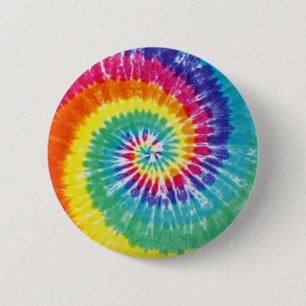 Badge Rond 5 Cm Swirl Tie Dye Multicolor Rainbow
