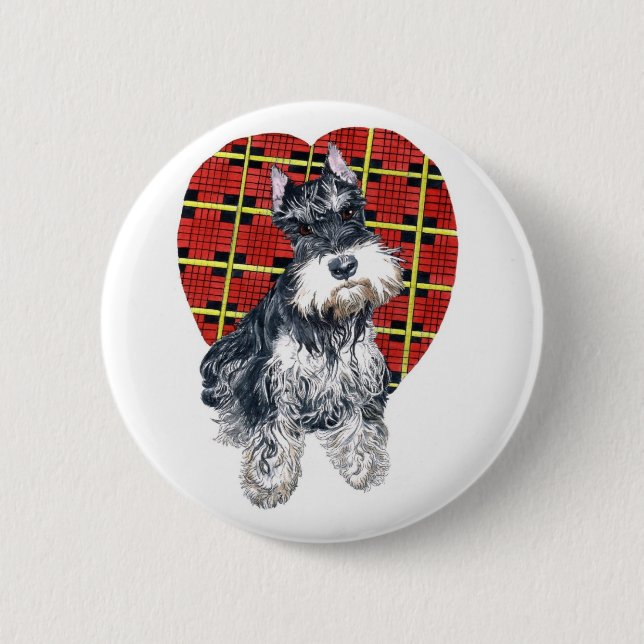 Badge Rond 5 Cm Sybil le bouton de Schnauzer (Devant)