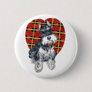 Badge Rond 5 Cm Sybil le bouton de Schnauzer
