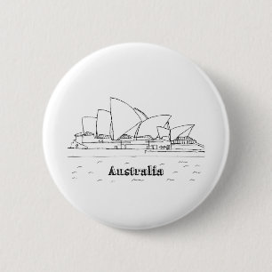 Badge Rond 5 Cm Sydney Australie Art Vacances Dessin Vacances Art