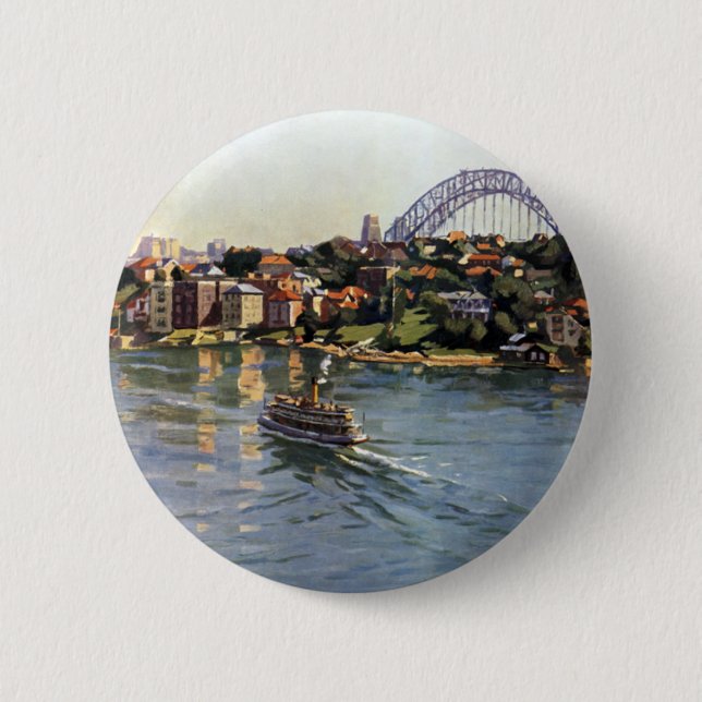 Badge Rond 5 Cm Sydney Harbour Australie (Devant)