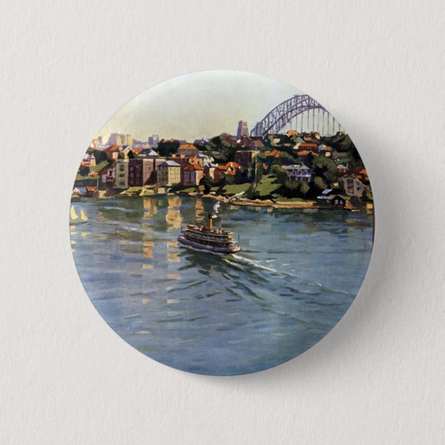 Badge Rond 5 Cm Sydney Harbour, Australie (Devant)