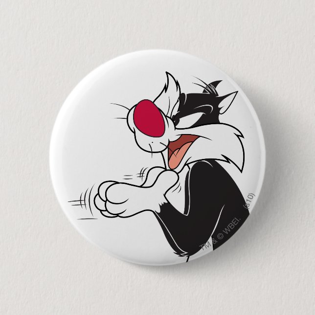 Badge Rond 5 Cm SYLVESTER™ Pattes à frotter (Devant)