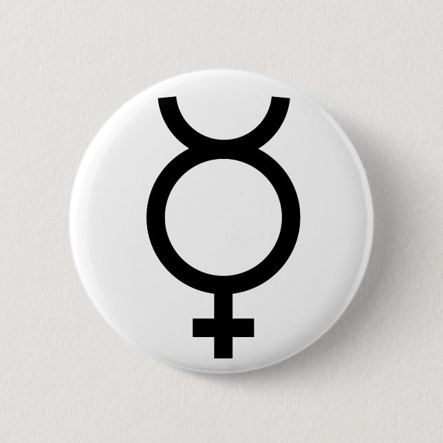 Badge Rond 5 Cm Symbole alchimique de Mercury (Devant)