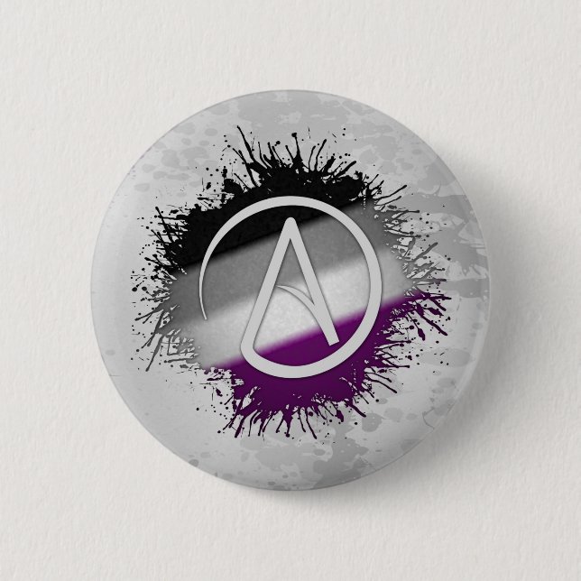 Badge Rond 5 Cm Symbole athée de la fierté sexuelle de peinture (Devant)