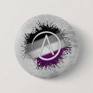 Badge Rond 5 Cm Symbole athée de la fierté sexuelle de peinture