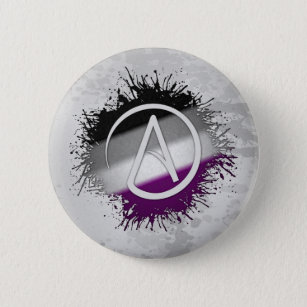 Badge Rond 5 Cm Symbole athée de la fierté sexuelle de peinture