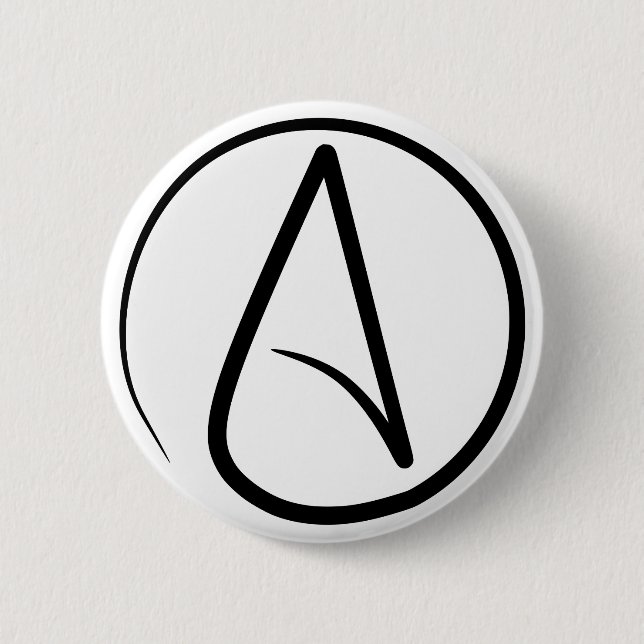 Badge Rond 5 Cm Symbole athéisme (Devant)