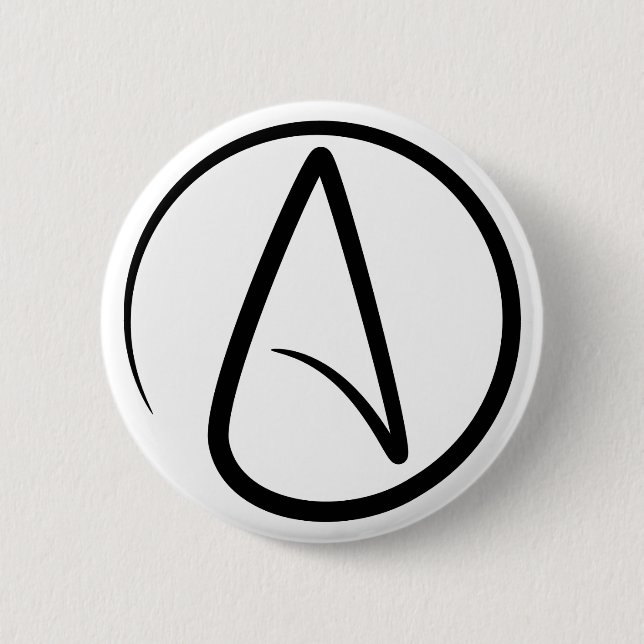 Badge Rond 5 Cm Symbole athéisme - Symbole athée (Devant)