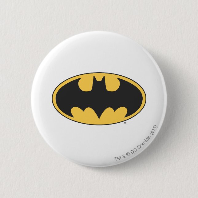 Badge Rond 5 Cm Symbole Batman | Logo ovale (Devant)